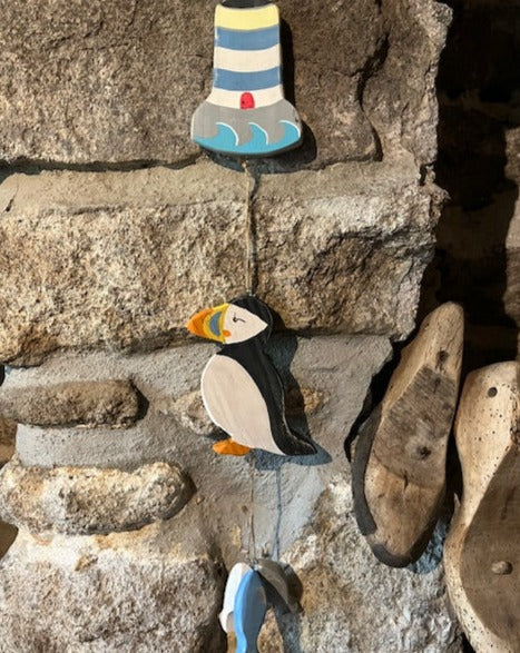 Lighthouse, Puffin, Fish Hanging Decoration