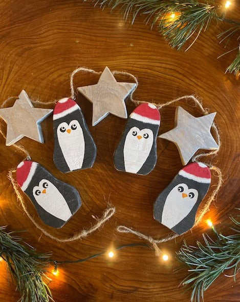 Christmas Penguin and Star Bunting